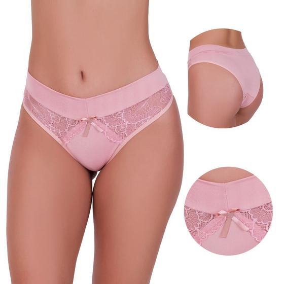 Imagem de Kit 5 Calcinha com Detalhe de Renda e Laço Monique