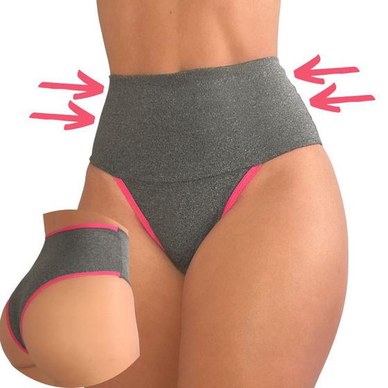 Imagem de Kit 5 Calcinha Fitness Viére Cós Alto Duplo Compressão Viére