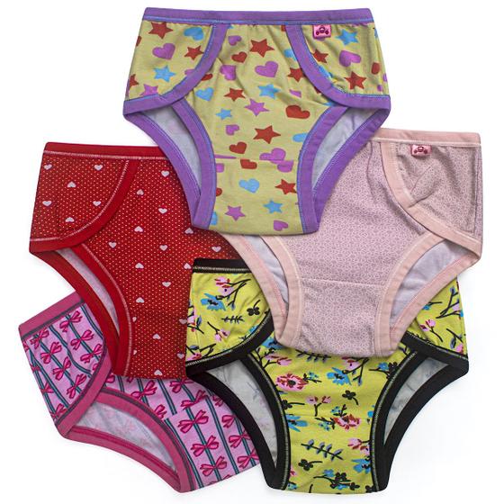 Imagem de Kit 5 Calcinha Infantil Menina Cotton Estampada Confortável De Criança Empório Da Roupa