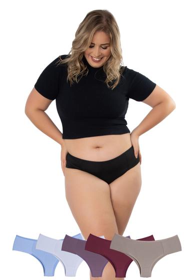 Imagem de Kit 5 Calcinhas Bombom Plus Size Microfibra Concept Essentials