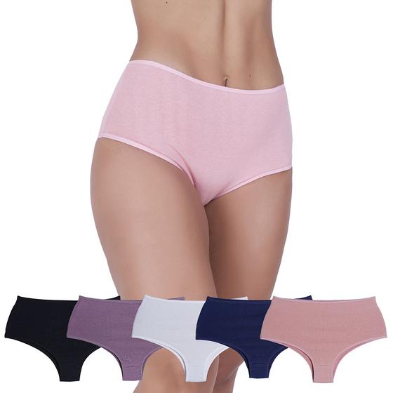 Imagem de Kit 5 Calcinhas Elegância Algodão Concept Essentials