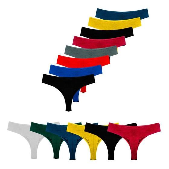 Imagem de Kit 5 Calcinhas Fio Duplo P ao Plus Size Não Marca Tanga Feminino