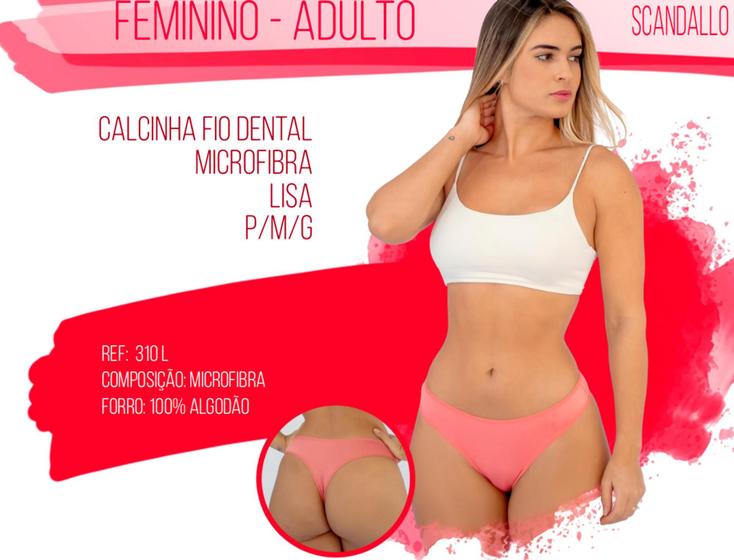 Imagem de Kit 5 Calcinhas Microfibra Confort Tanga Fio Dental Lisa / Estampada Atacado