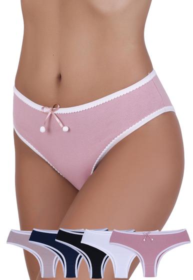 Imagem de Kit 5 Calcinhas Pompom Algodão Concept Essentials