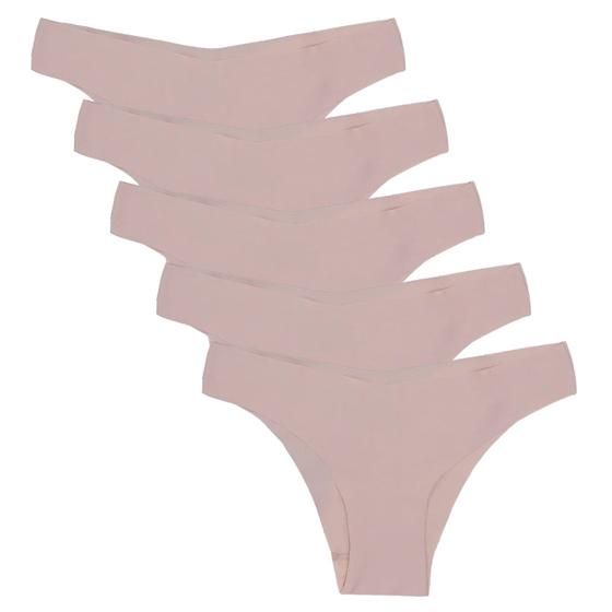 Imagem de  Kit 5 Calcinhas Tanga Sem Costura Poliamida Huxter