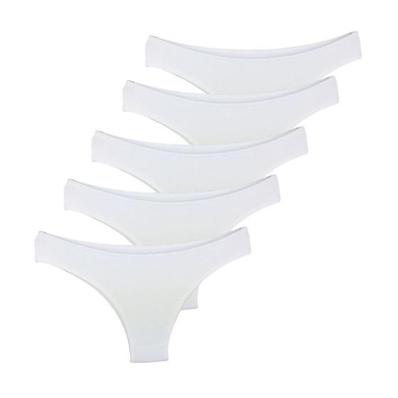 Imagem de Kit 5 Calcinhas Tanga Try Basics Algodão Cotton Básica Lisa Moda Lingerie