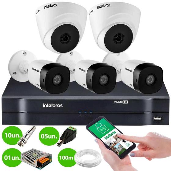 Imagem de Kit 5 Câmeras de Segurança vhc 1120 Dome + vhc 1120 Bullet HD 720p 1MP Lente 3.6 mm + dvr mhdx