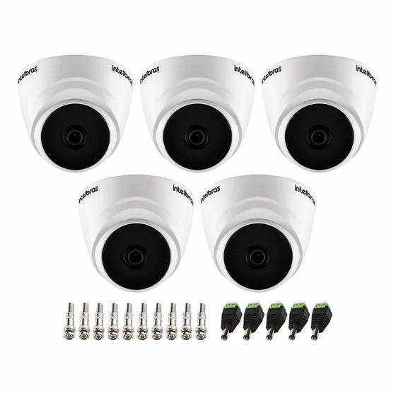 Imagem de Kit 5 Câmeras Dome VHL 1220 D G2 HDCVI 2 megapixels Intelbras Visão Noturna 20m com Modo de Operação Full HD 1080p + Conectores