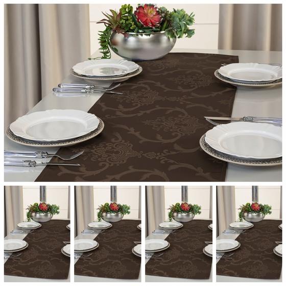 Imagem de Kit 5 Caminho Trilho De Mesa Decorativo Jacquard 1,40m X 0,40m