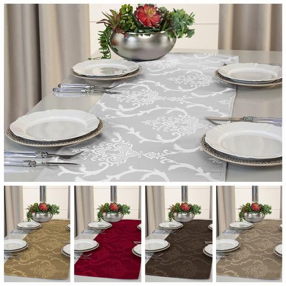 Imagem de Kit 5 Caminhos Trilho De Mesa Decorativo Jacquard 1,80m X 0,40m