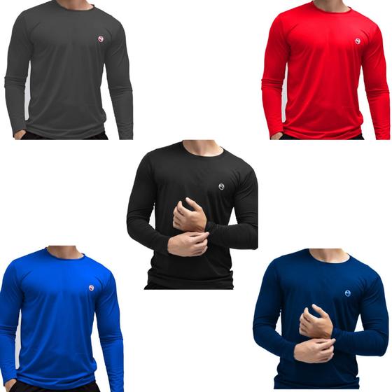 Menor preço em Kit 5 Camisa Térmica Uv50+ Masculino Segunda Pele Proteção Solar