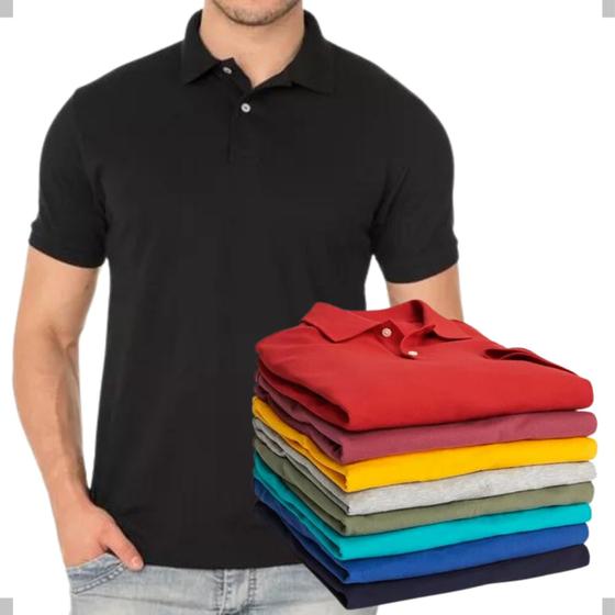 Imagem de KIT 5 Camisas Gola Polo em Algodão Piquet Cores Variadas