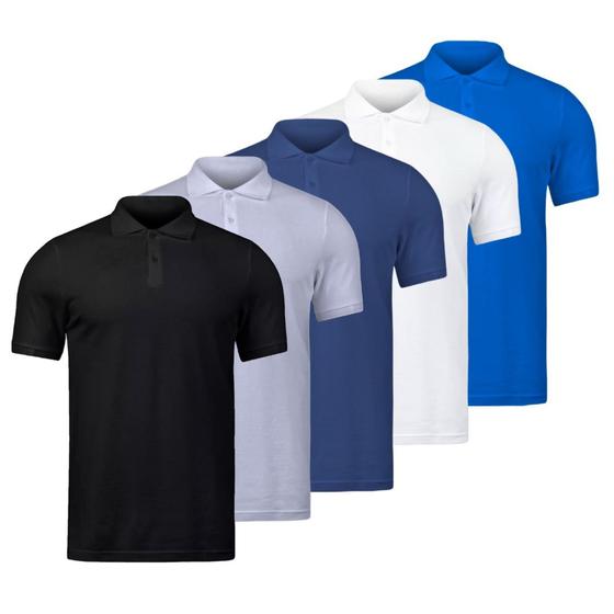 Imagem de Kit 5 Camisas Masculina Gola Polo