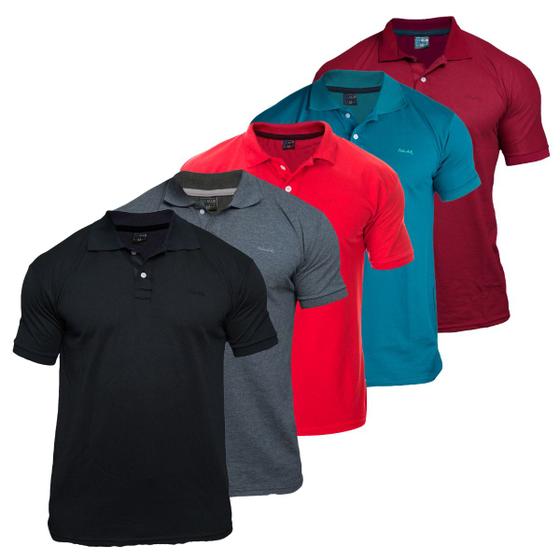 Imagem de Kit 5 Camisas Polo Masculina Blusa De Luxo