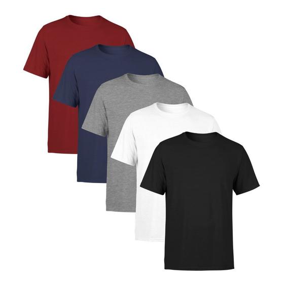 Imagem de Kit 5 Camisetas AMGK Masculina Lisa Premium 100% Algodão
