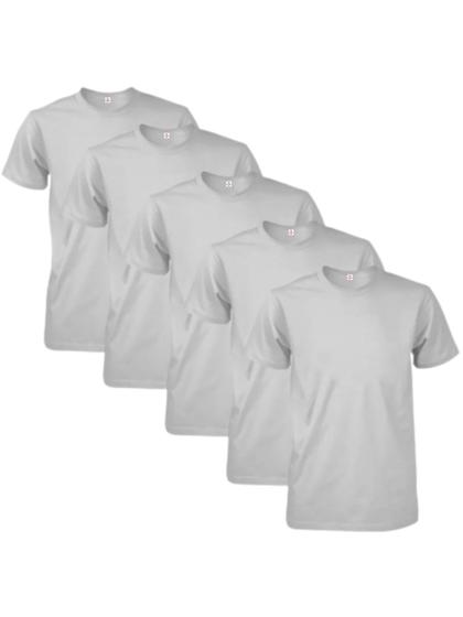 Imagem de Kit 5 camisetas básicas esportivas fitness masculina cinza