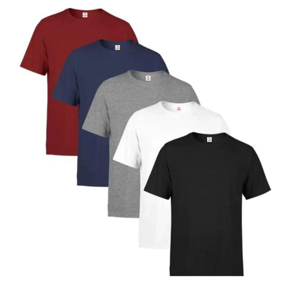 Imagem de Kit 5 Camisetas Básicas Masculina 100% Poliéster Cores Sortidas