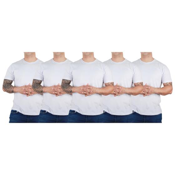 Imagem de Kit 5 Camisetas Básicas Masculina Algodão Premium Slim Fit