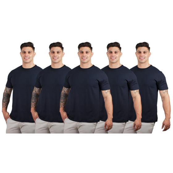 Imagem de Kit 5 Camisetas Básicas Masculinas Algodão Premium TRV