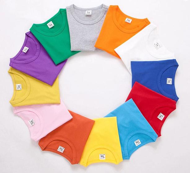 Kit 5 Camisetas Infantil Menino Menina Unissex Manga Curta Menor preço em Kit 5 Camisetas Infantil Menino Menina Unissex Manga Curta