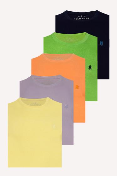 Imagem de Kit 5 Camisetas Masculinas Básicas Algodão Polo Wear Sortido