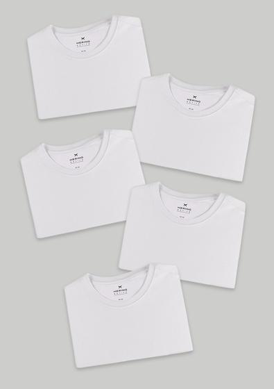Imagem de Kit 5 Camisetas Masculinas Básicas Slim