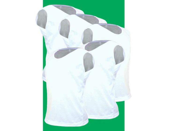 Imagem de Kit 5 Camisetas Regata Infantil Algodão Branca