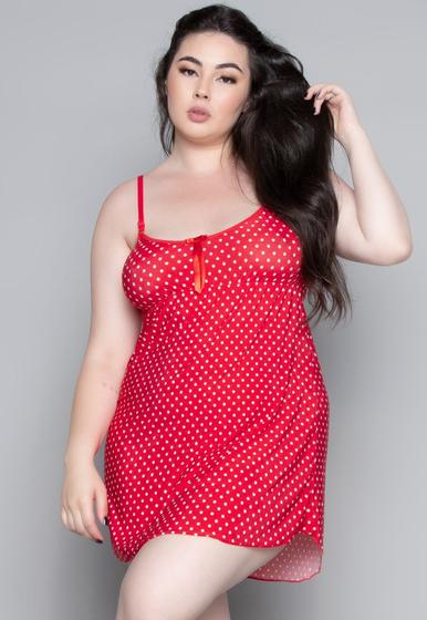 Imagem de Kit 5 Camisolas Plus Size WLS Modas Liganete Estampada Poá Roupa de Dormir