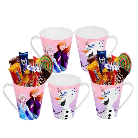 Imagem de Kit 5 Caneca para Doces Lembranças de Festa Anna Elsa Frozen