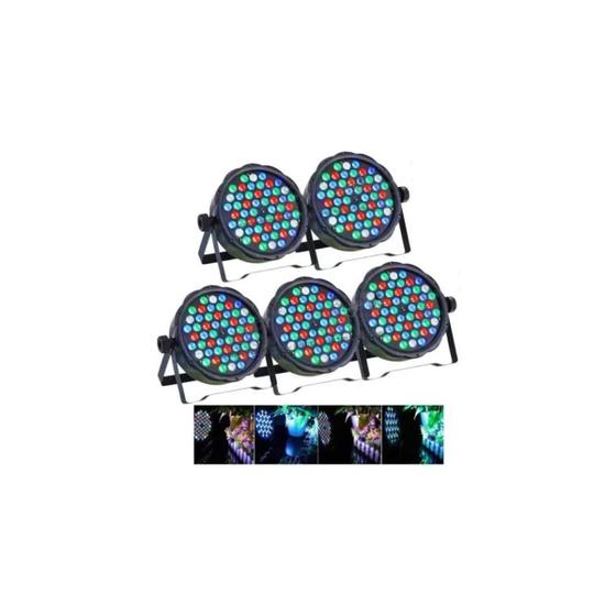 Imagem de kit 5 Canhão Refletor 54 Leds 3w Rgbw Bivolt Dmx Digital Strobo Festa ST-54