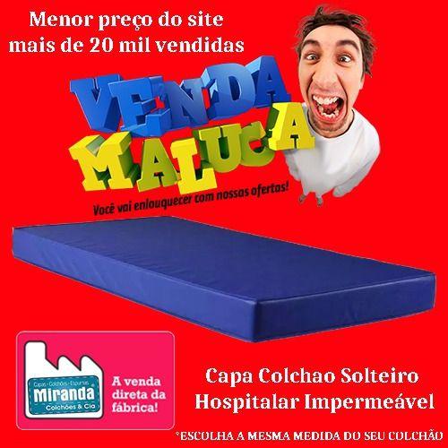 Imagem de Kit 5 Capas Colchão Impermeável Solteiro Azul Hospitalar