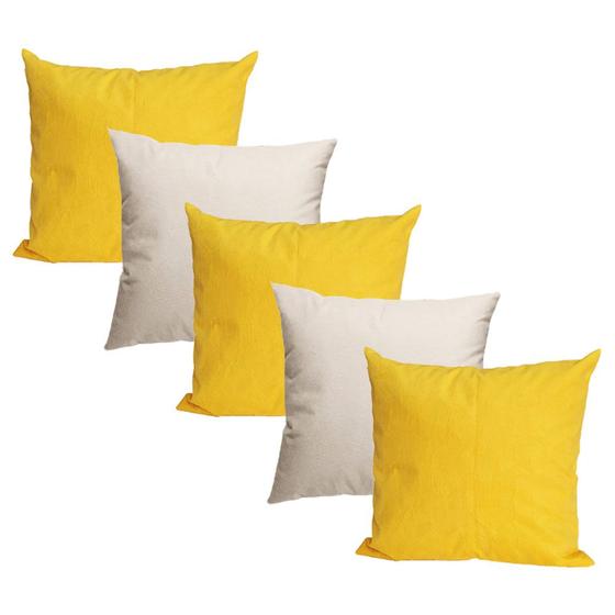 Imagem de Kit 5 Capas De Almofada Com Zíper Suede 45x45cm Decoração