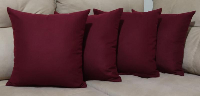 Imagem de Kit 5 Capas De Almofadas Decorativas Sued Lisas 45x45 Lindas