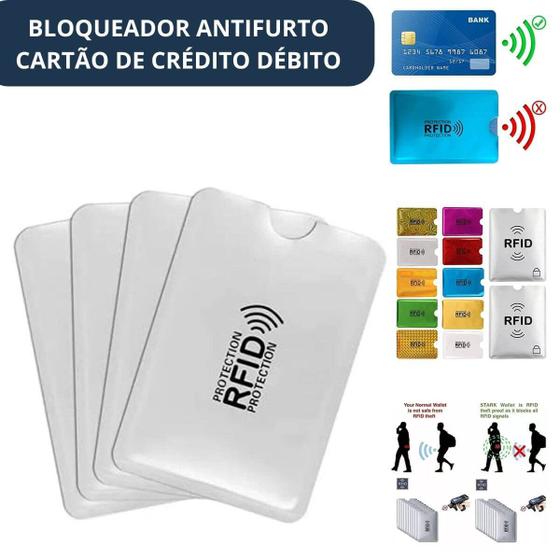Kit 5 Capinhas Protetor de Cartão Antifurto RFID NFC Proteção Aproximação Contactless Menor preço em Kit 5 Capinhas Protetor de Cartão Antifurto RFID NFC Proteção Aproximação Contactless