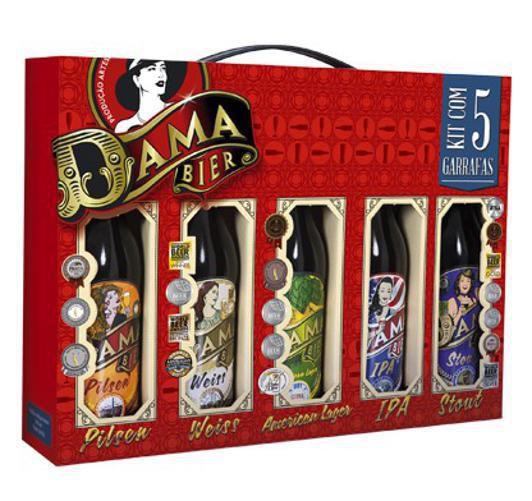 Imagem de Kit 5 Cervejas Dama Bier - Pilsen, Wiess, A.L., Ipa E Stout