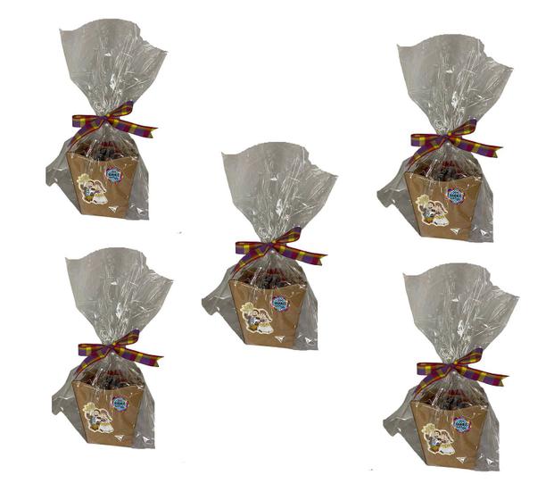 Imagem de Kit 5 Cestas cachepot com 17 Doces Sortidos Festa Junina