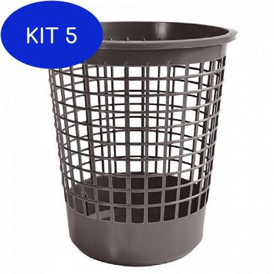 Kit 5 Cesto Para Lixo Telado Eco Plástico 09,6 L - Plasutil - Lixeira e ...