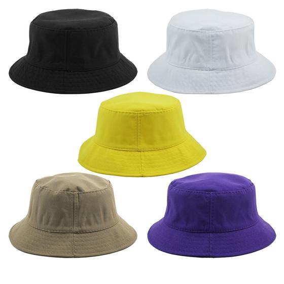 Imagem de Kit 5 Chapéus Bucket Preto, Branco, Amarelo, Caqui E Roxo