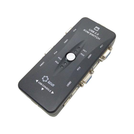 Imagem de Kit 5 Chaveador Kvm Switch 4 Portas Vga Usb Lotus Lt-Km004