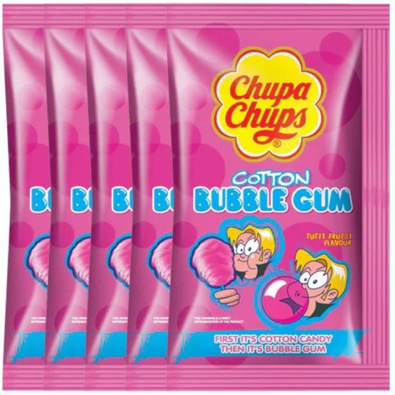 Imagem de Kit 5 Chiclete Algodão Doce Chupa Chups Cotton Tutti Frutti