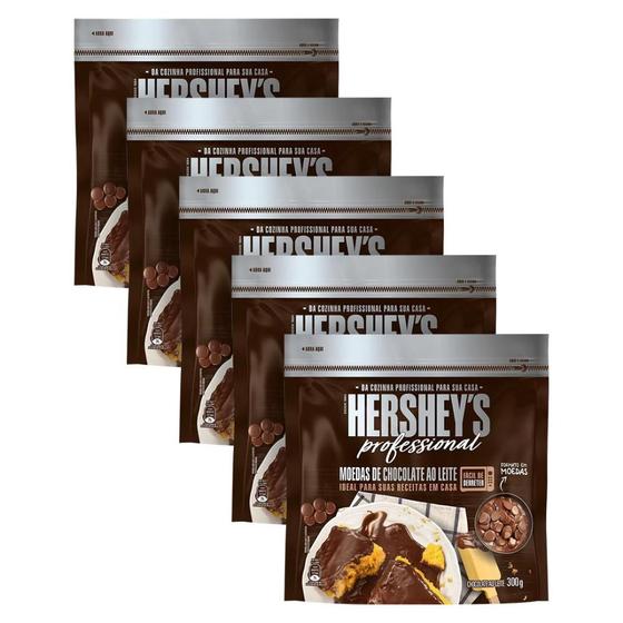 Imagem de Kit 5 Chocolate Ao Leite Hershey's Professional (Formato Moeda) - 300G
