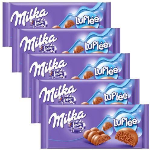 Kit 5 Chocolate Ao Leite Milka Luflée Bubbly Milk 100G Chocolate