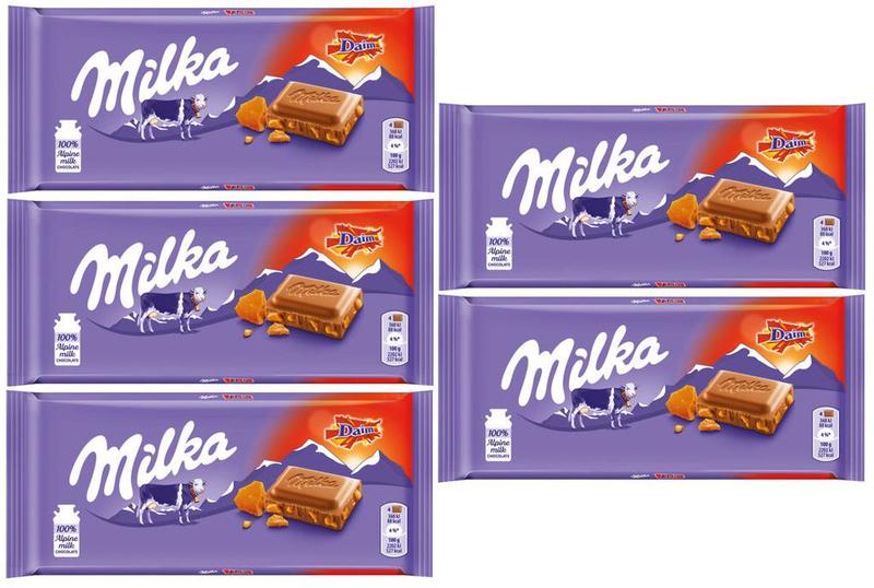 Imagem de Kit 5 chocolate milka daim 100g