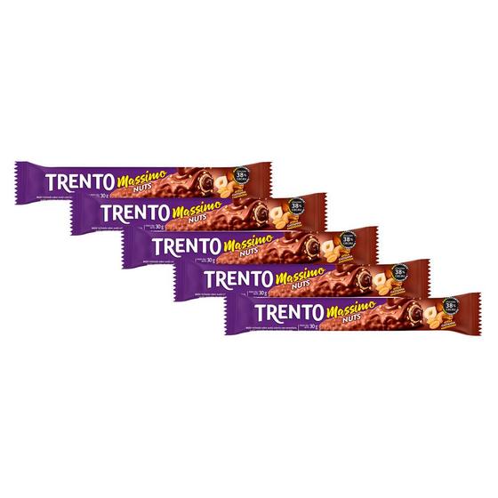 Imagem de Kit 5 Chocolate Trento Massimo Nuts 30g