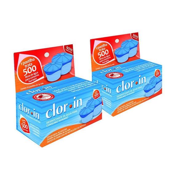 Imagem de Kit 5 Clorin Desinfetante De Água Para Consumo Humano 500Lt