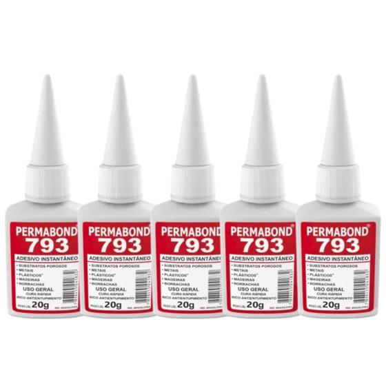 Imagem de Kit 5 Cola Instantânea Adesivo Multiuso Forte Promabond 793