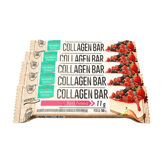 Imagem de Kit 5 Collagen Bar Nutrify Barra de proteína Cheesecake Und 50g