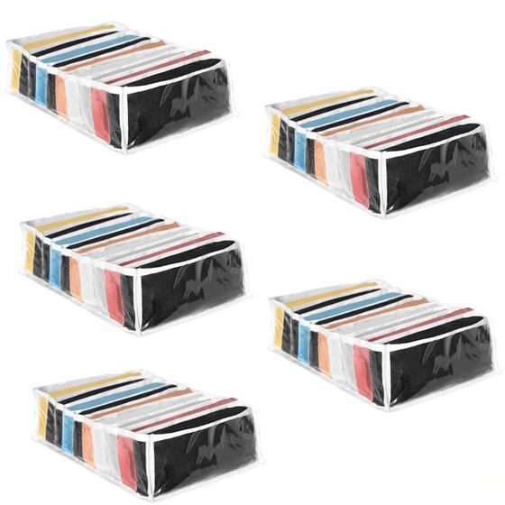 Imagem de Kit 5 Colmeia Organizadora De Gavetas G Transparente Grande 31x34x10 cm 123Organizei