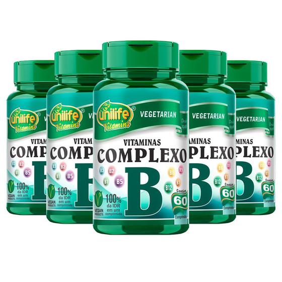 Kit 5 Complexo B - 60 Comprimidos - Unilife - Complexo B - Magazine Luiza