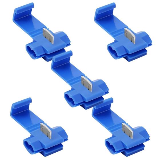 Imagem de Kit 5 Conector Emenda Rápida Derivação 1-2,5mm² para Fios e Cabos Elétricos Sousa 15A 250v - Azul